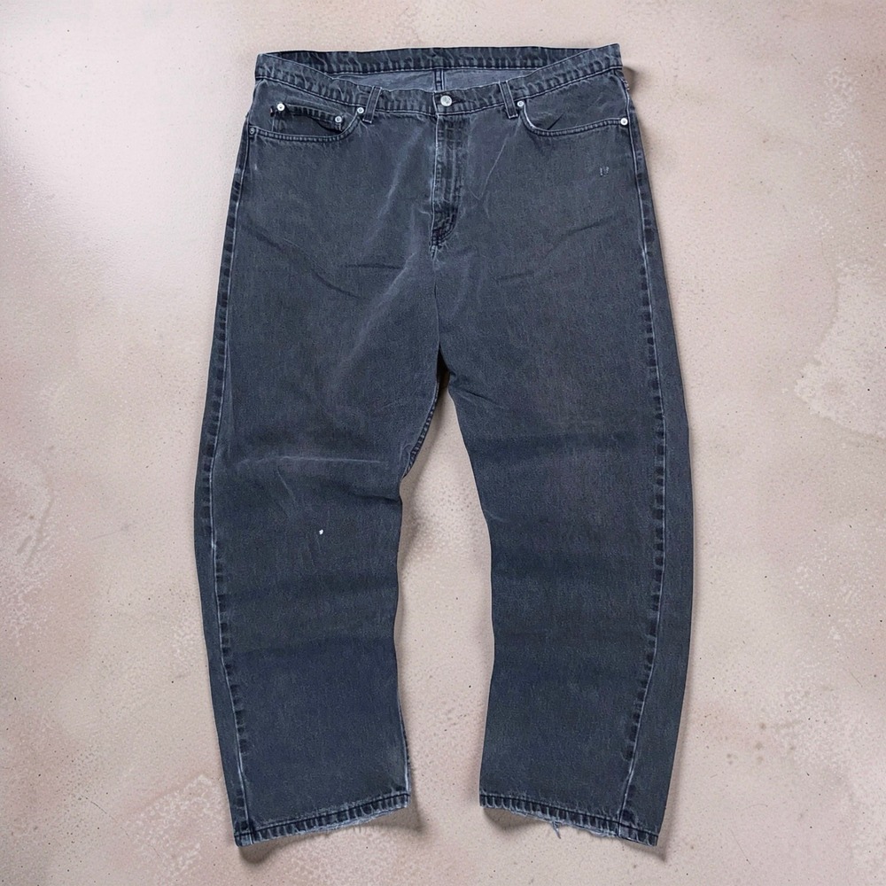 Polo Jeans Co Ralph Lauren Mens Jeans 42x30 Black Gray Denim Relaxed Fit